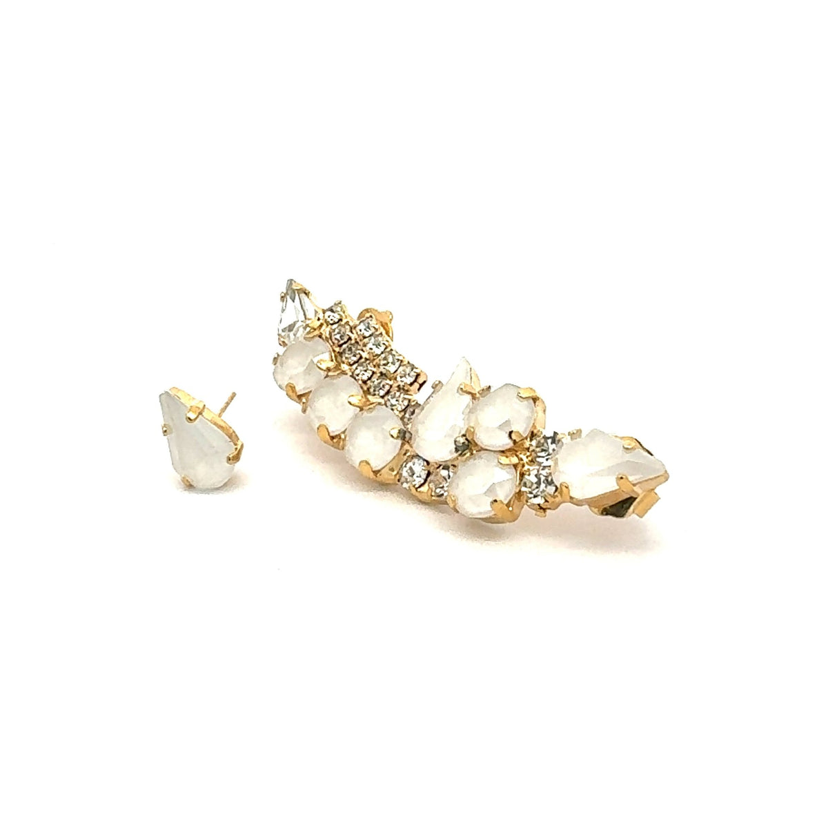 Pendientes De Gato En Plata De Ley 925 Con ópalo - Diseño Luna Gatito - Para Niñas Y Mujeres