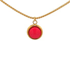 Collar Medalla Redonda Rosa Chicle - Piedra de Toque