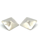 Pendientes Cuadrado Liso Plata - Piedra de Toque