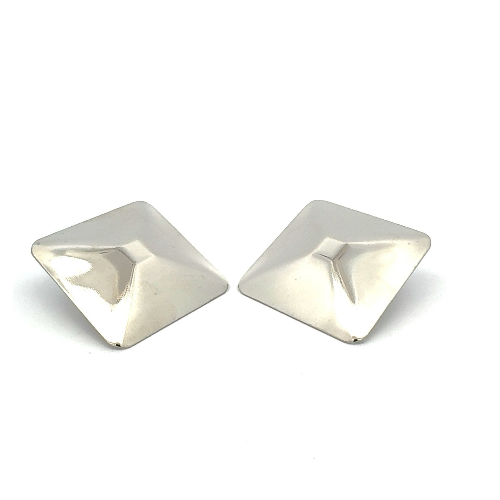 Pendientes Cuadrado Liso Plata - Piedra de Toque