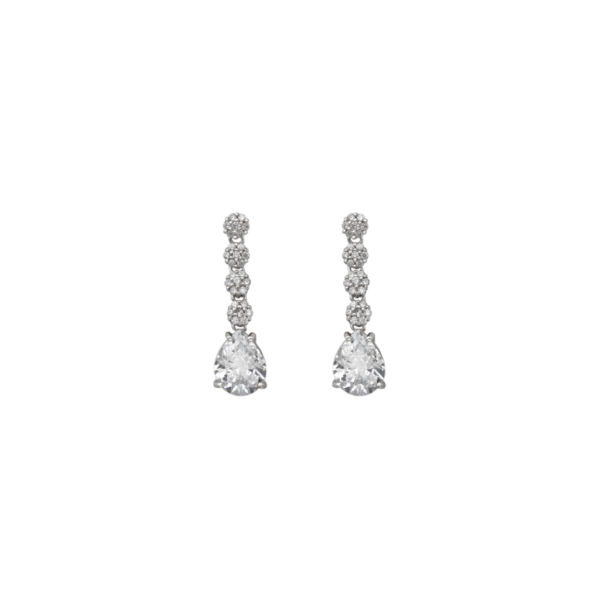 Pendientes Pavé y Gota Mediana Plata - Piedra de Toque