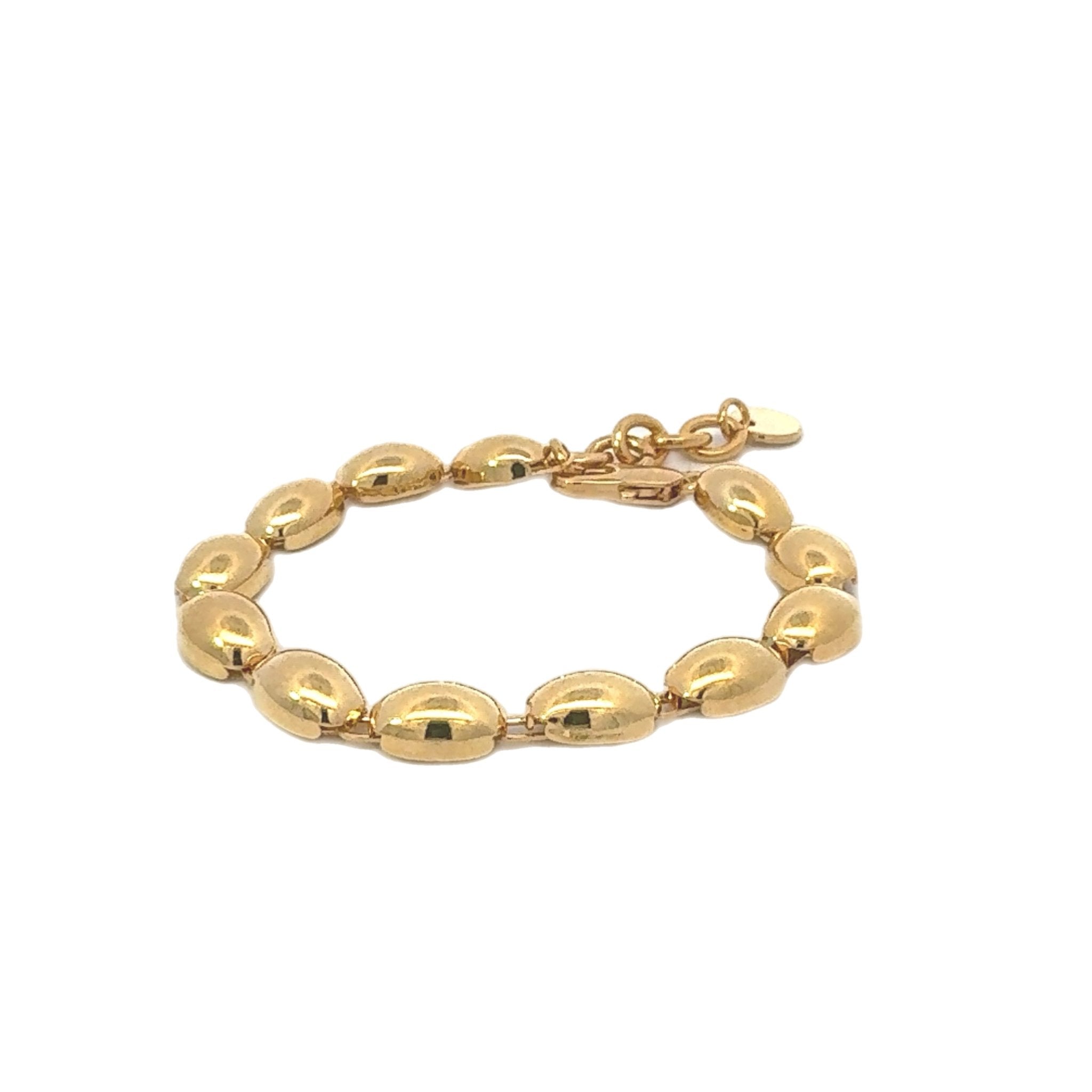 Pulsera Esferas Alargadas Oro - Piedra de Toque