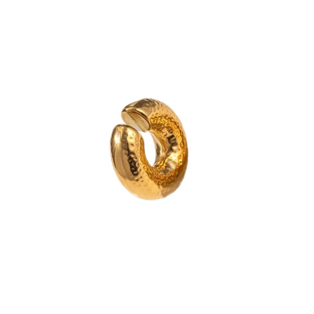 Ear Cuff Grueso Textura Oro - Piedra de Toque